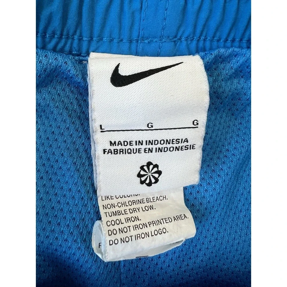 Nike Mens‎ Blue Volley Swim Shorts Large Graphic Swoosh Trunks